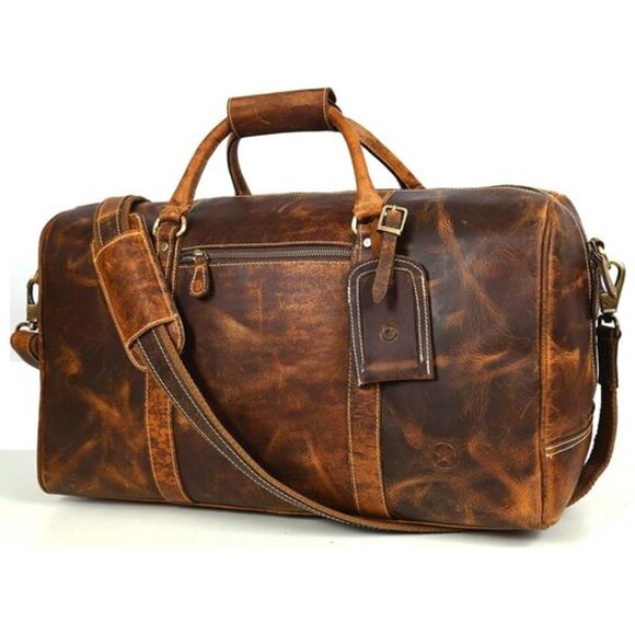 Leather Duffel Bag for Men & Women - Picture 1 of 8
